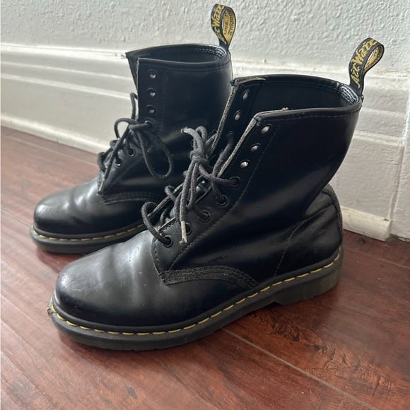 Dr. Martens Shoes - Dr. Martens black boots Smooth Leather Lace Up women’s US 8
